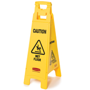 CAUTION WET FLOOR SIGN 4 SIDED YL 6/CS